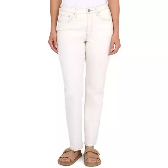 Seven7 Slim Straight Jeans Bone White High Rise Straight Leg Sz 12 NWT - Picture 1 of 10
